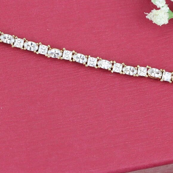 "Rose Gold Classic CZ Tennis Bracelet with Oval & Square Stones, , XPBL0748 - Picture 7 of 12